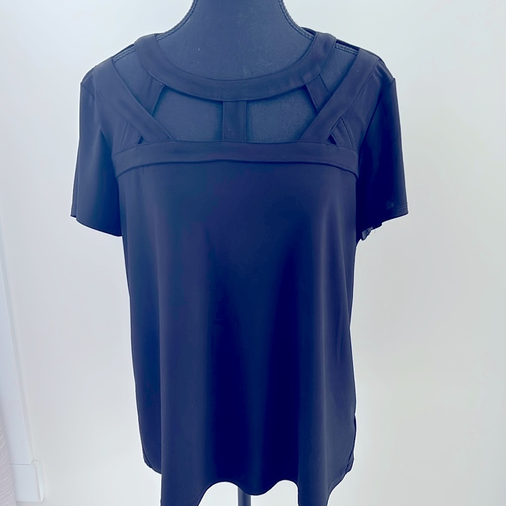 A.U.W. Black Blouse With Cut Outs